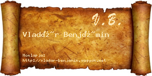 Vladár Benjámin névjegykártya